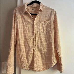 Marine Layer Women's Peach Striped Button Down Shirt